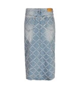 Frayed diamond denim skirt
