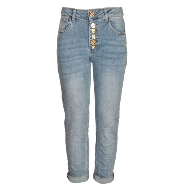 Spotted button jeans