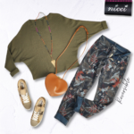 Floral print reversible pants