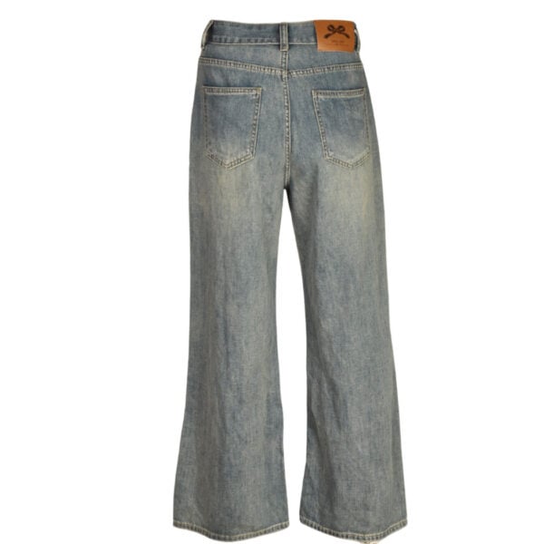 Embroidered bow jeans