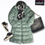 Zip up long puffer coat
