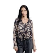 Floral lace print shirt