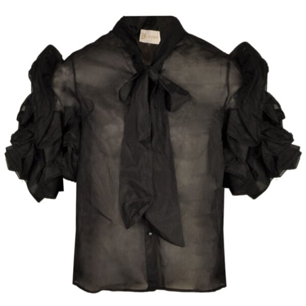 Rosette detail sheer top