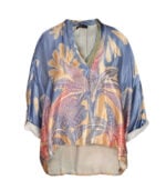 Palm tree silky hi-lo top