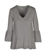 Bell sleeve hi-lo knit top