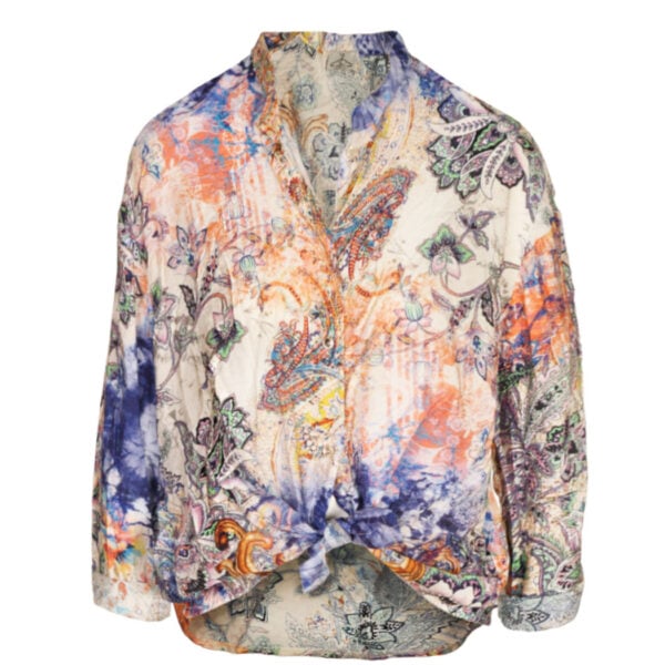 Paisley watercolour print shirt