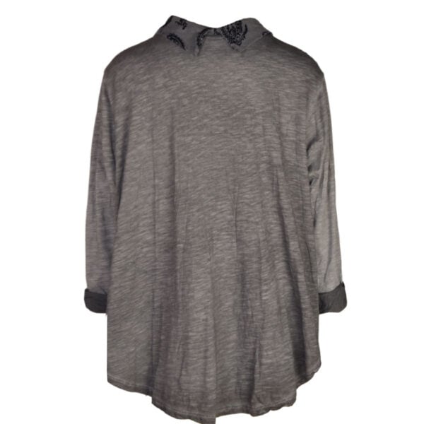 2-Textured flocked paisley oversized shirt