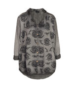 2-Textured flocked paisley oversized shirt