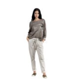 Foil sequin heart knit top