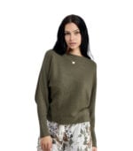 Ribbed batwing knit top
