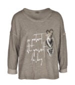 Foil sequin heart knit top
