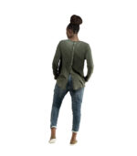 Back button detail knit top
