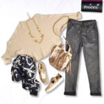 Ribbed batwing knit top