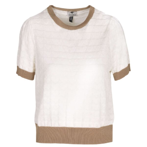 Heart print jacquard knit top