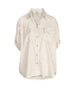 Lurex trim hi-lo oversized shirt