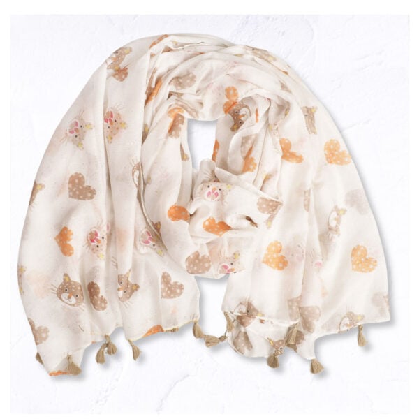 Kitty heart tassel scarf