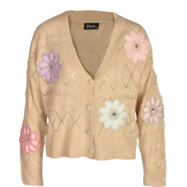 Embroidered flower cardi