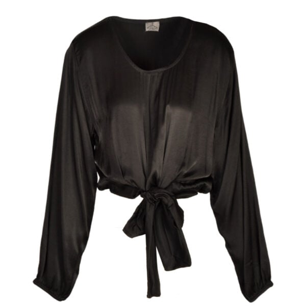 Front tie crop blouse 