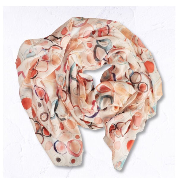 Multi circle print scarf