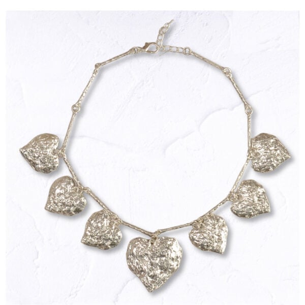 Textured multi heart necklace