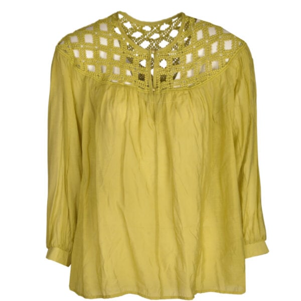 Lattice detail long sleeve top
