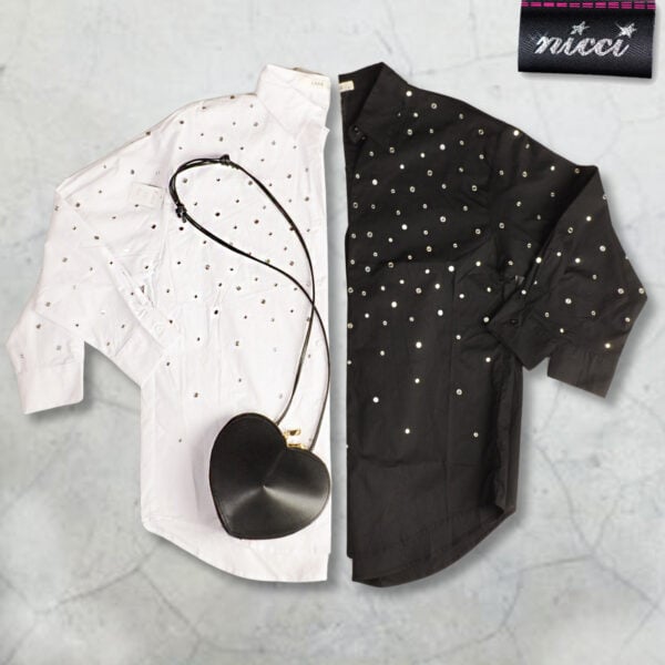 Eyelet stud oversized shirt