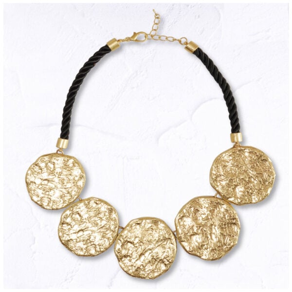 Textured circle necklace