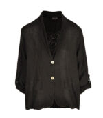 Sequin heart linen jacket