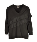2-Textured asymmetrical frill top