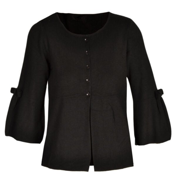 Wide sleeve bow cardi