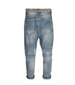 Brocade rose print patch jeans