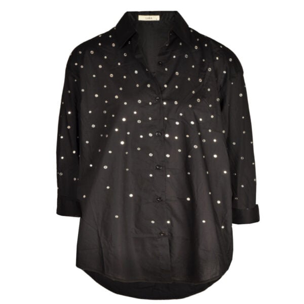 Eyelet stud oversized shirt 