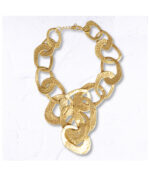 Interlocked battered chain necklace
