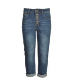 Heart button denim jeans