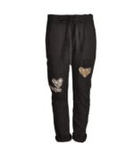 Sequin heart patch pants
