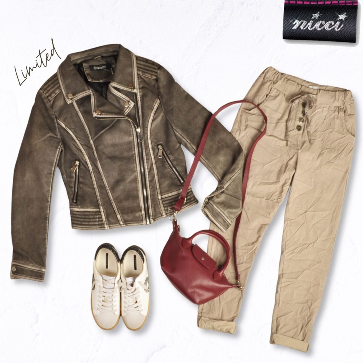 Leatherette biker jacket