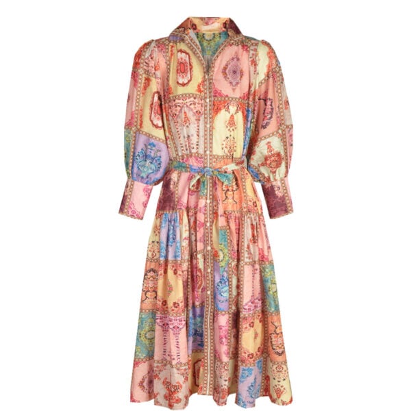 Persian square print dress