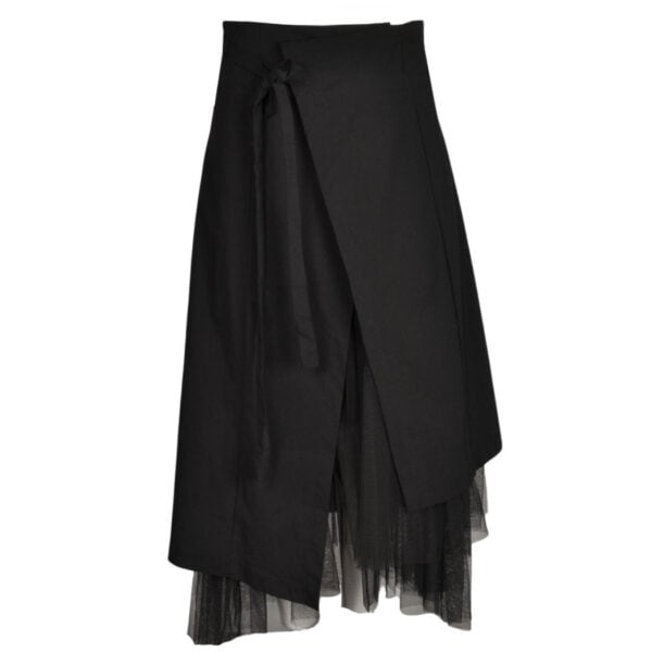 Mesh wrap skirt