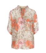 Flower print placket shirt