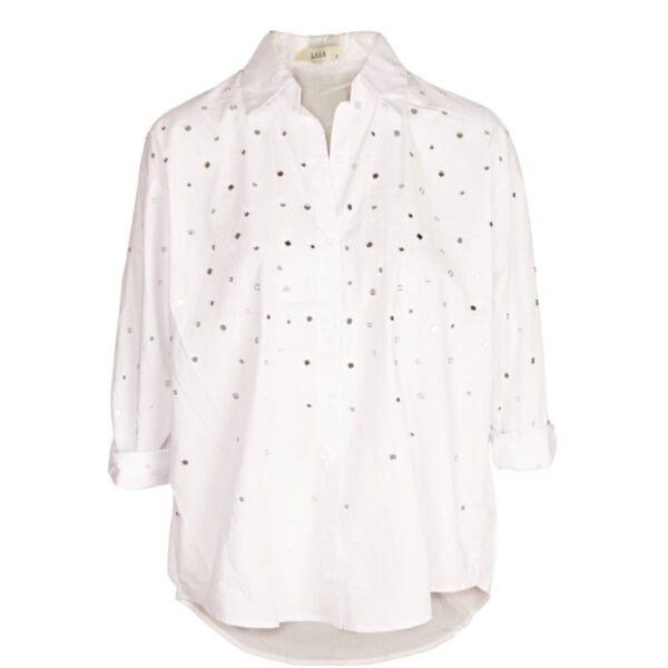 Eyelet stud oversized shirt