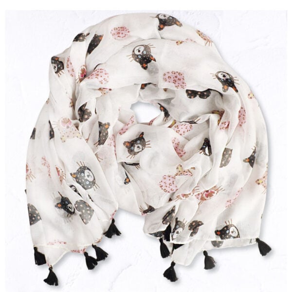 Kitty heart tassel scarf