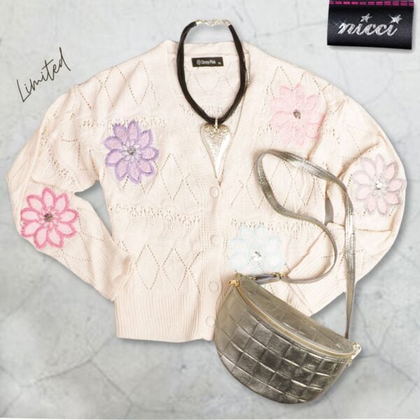Embroidered flower cardi
