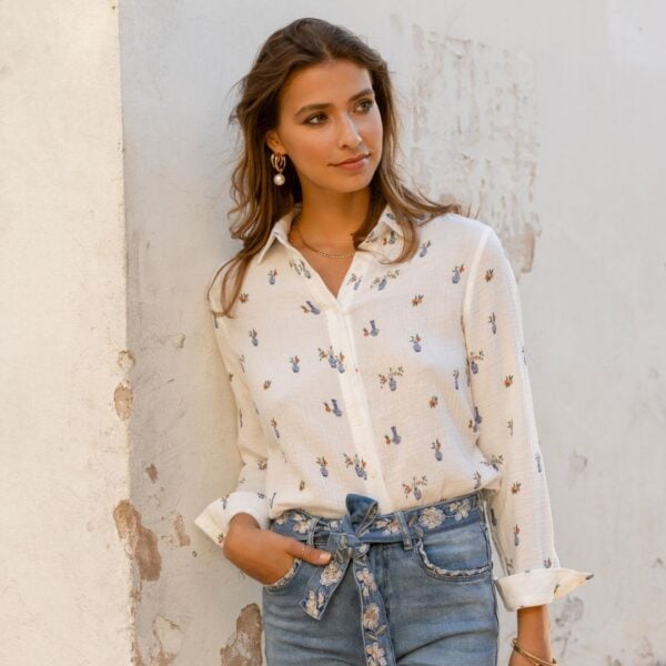 Fruit vase print shirt