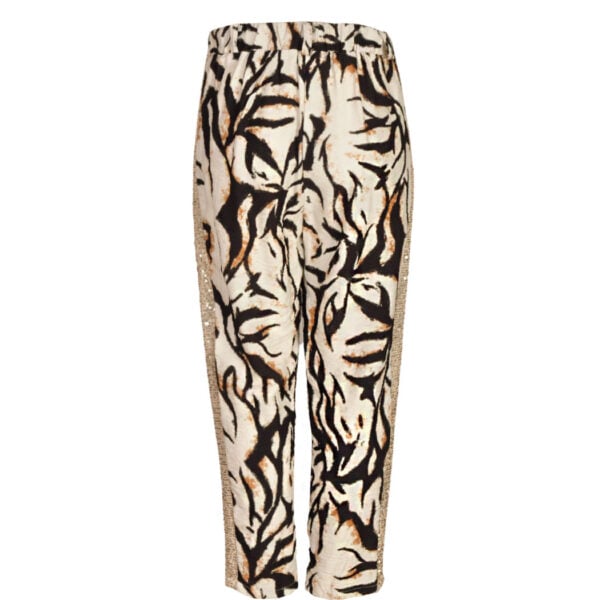 Side sequin tiger print pants