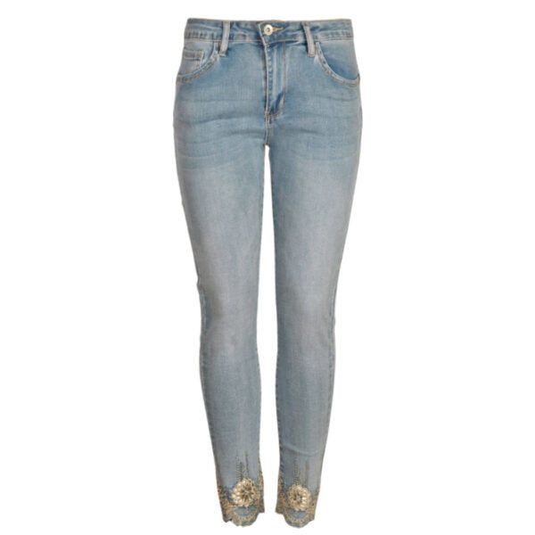 Embroidered hem jeans Embroidered hem jeans