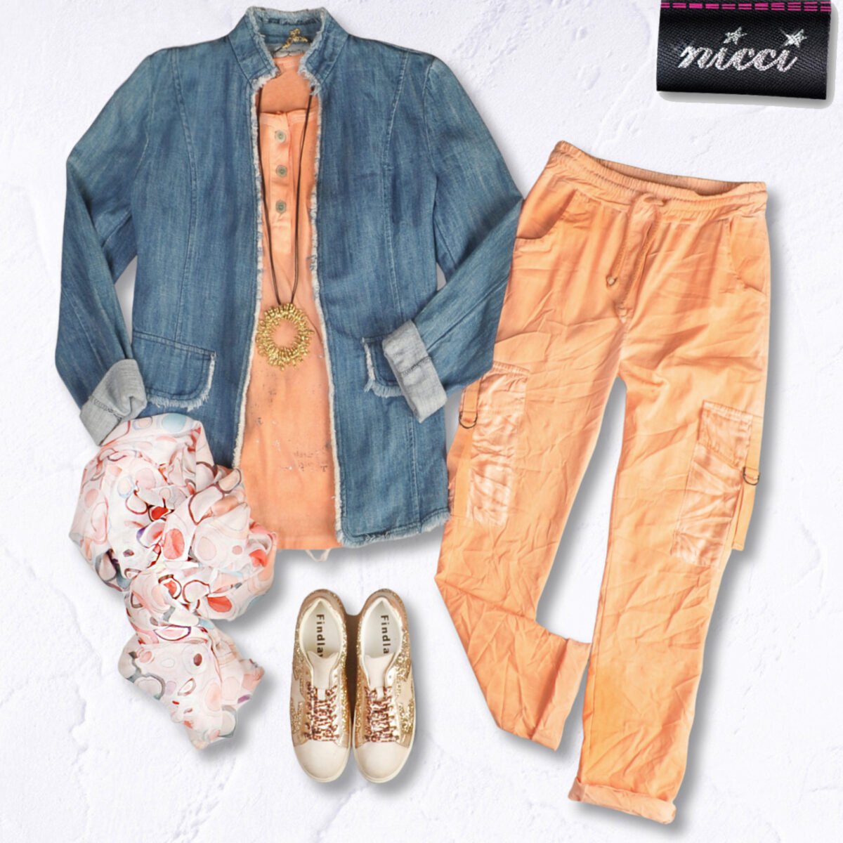 Silky cargo overdyed pants