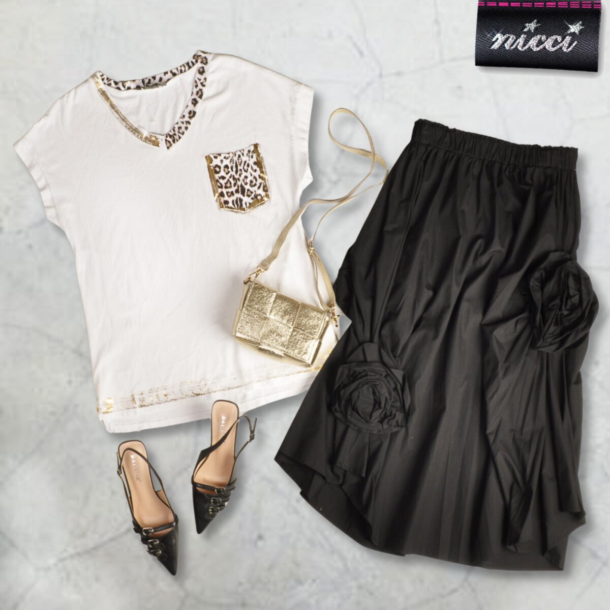 Rosette detail maxi skirt
