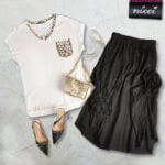 Rosette detail maxi skirt