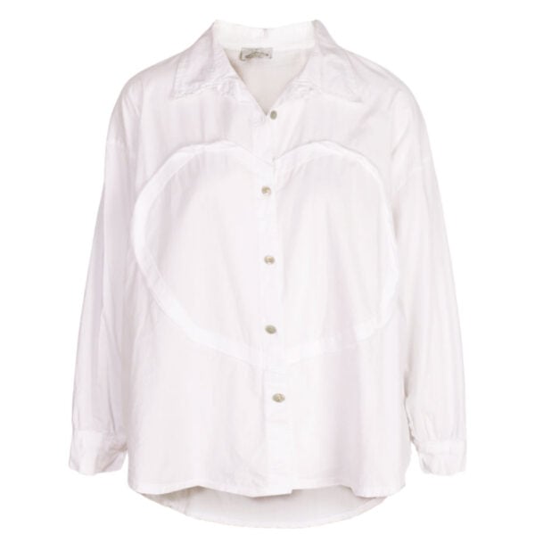 Heart detail oversized hi-lo shirt 