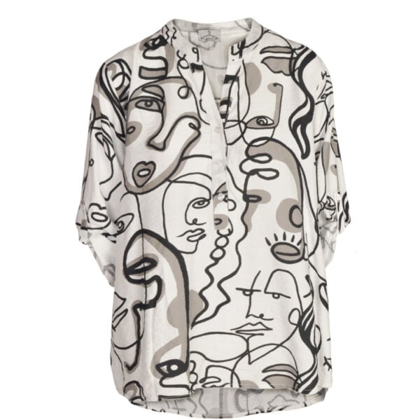 Face print oversized top
